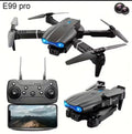 E99 PRO Drone with Flash Professional HD Dual Camera WIFI Obstacle Avoidance RC Helicopters Aerial